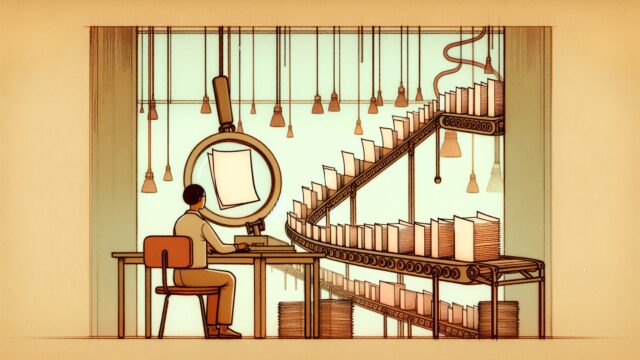 同じ内容のAI 記事がベルトコンベアで量産され検索順位が上がらない理由を象徴的に表現