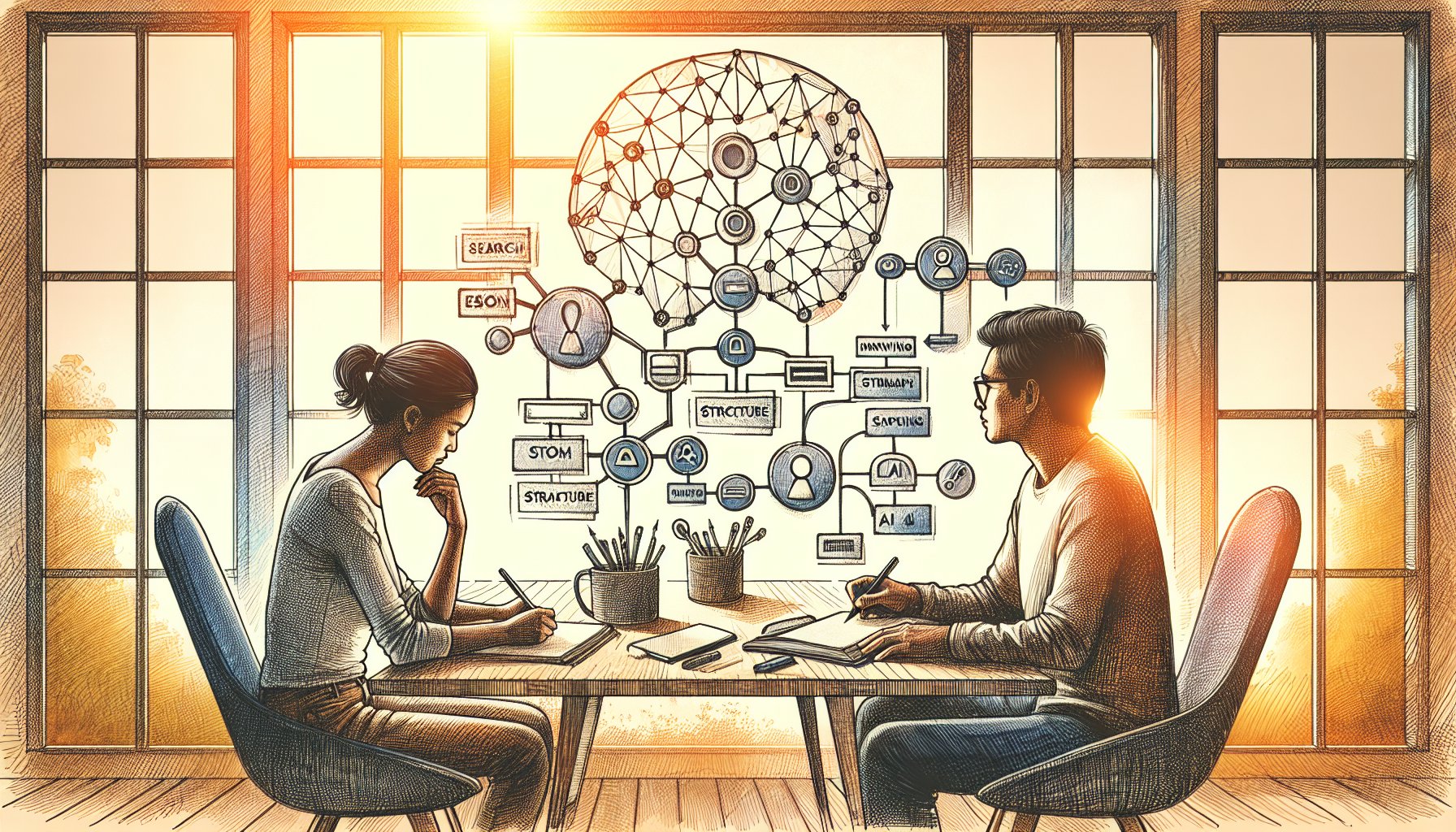 SEOとAIOのバランスを話し合いながらAI 構成案 作成を進める様子