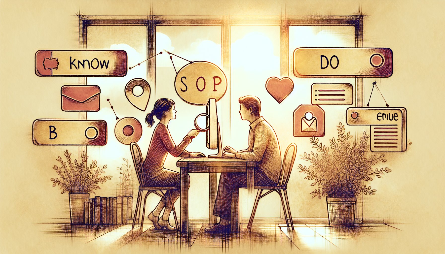 検索意図に応じたWP 画像 キャプション SEO調整に取り組むデスクワークシーン