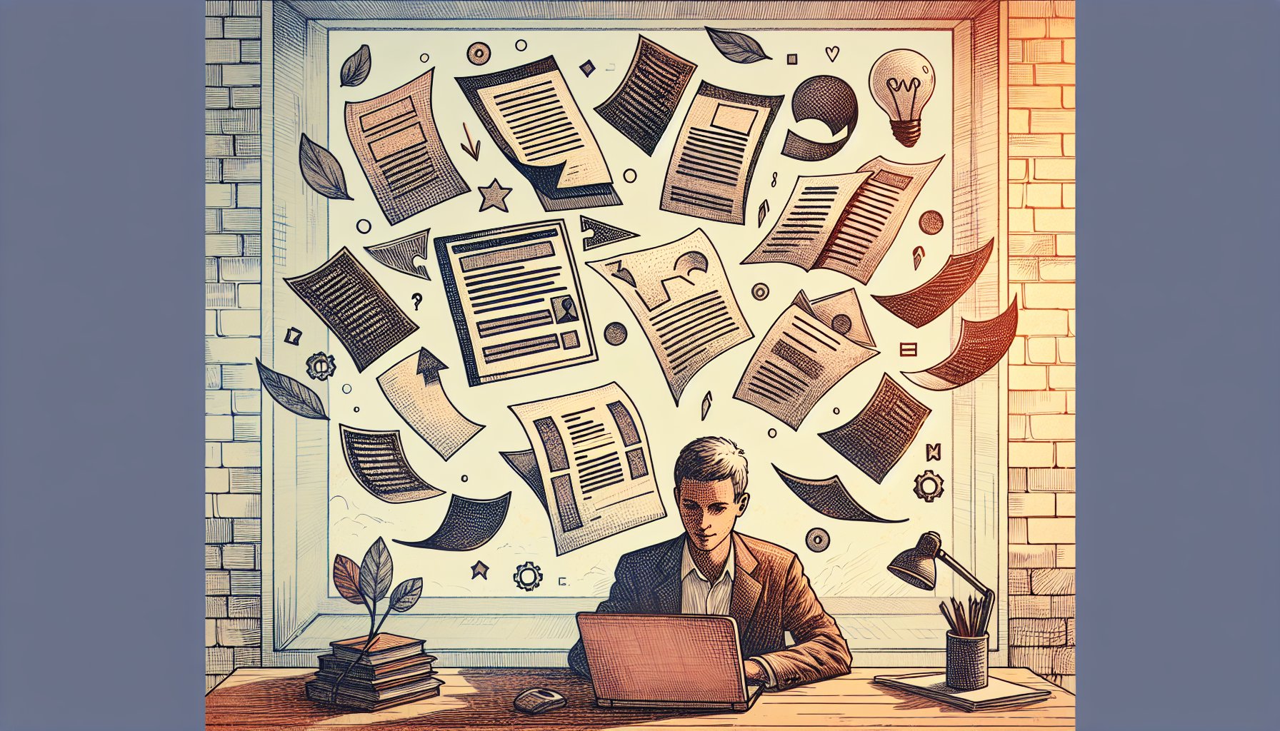 WordPress 執筆 スピードアップのためテンプレート化と独自内容をバランスよく整理する様子