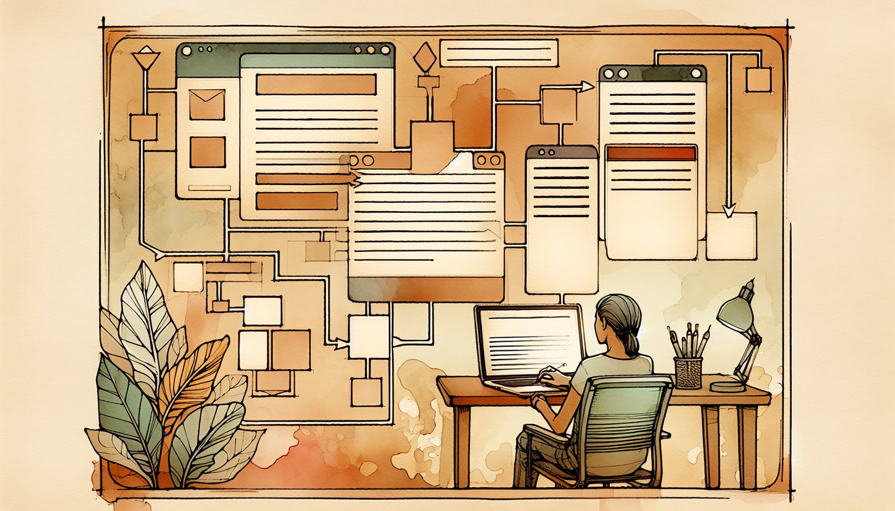 WP 記事構成案 貼り付け前に見出し構成や内容の抜け漏れを確認する様子