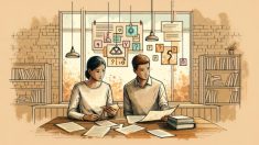 AI 文章 検出器 回避をテーマに、人とAI文章を落ち着いて比較検討する様子