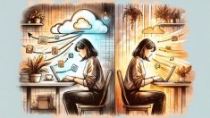 無料版との体験差を象徴的に比較しつつ、ChatGPT Plus 有料版 メリットを視覚化