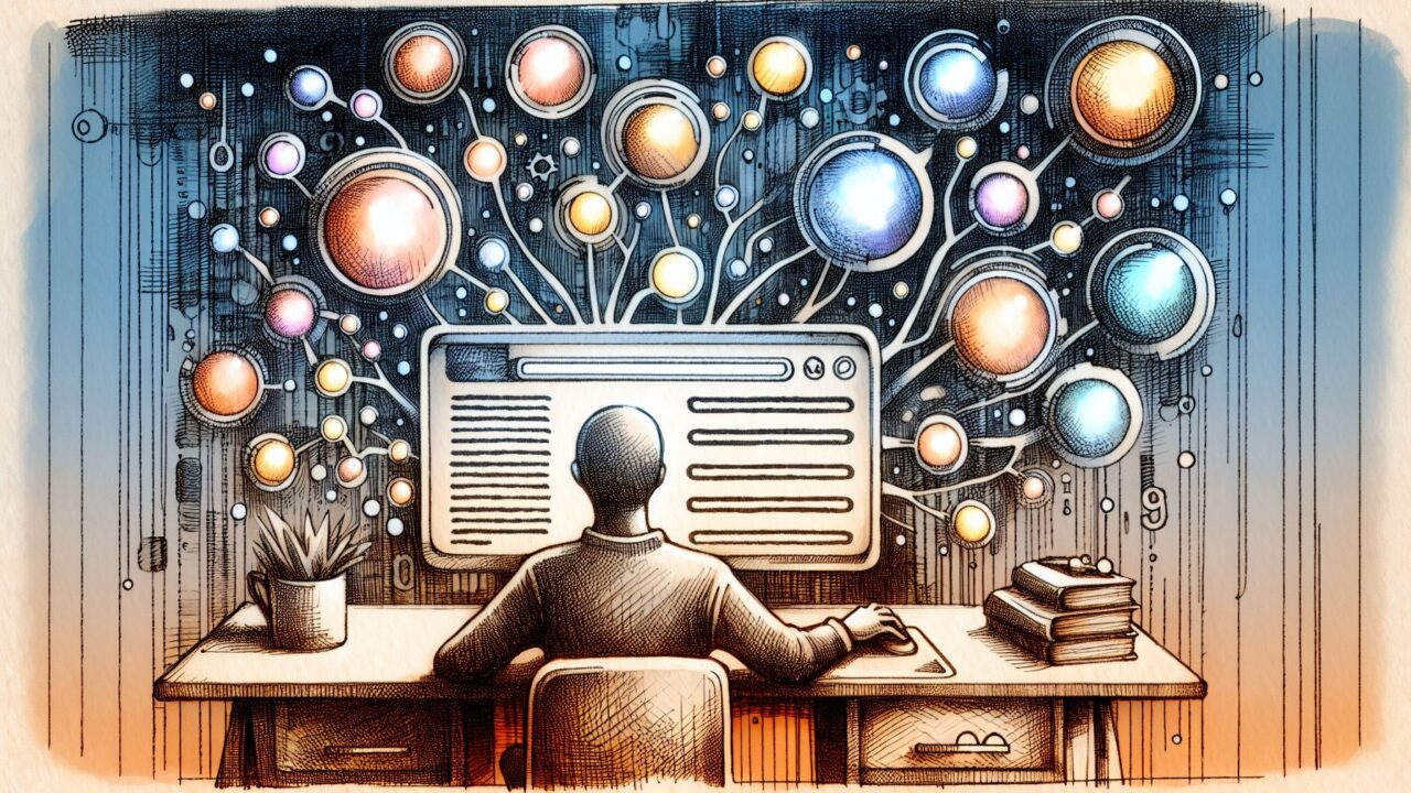 サジェストキーワード 抽出で浮かぶ検索候補とユーザー意図の微妙な距離感を俯瞰するイラスト