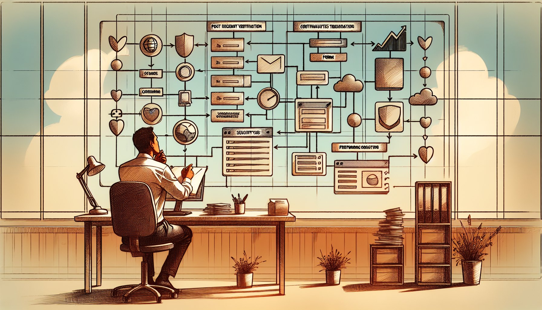 WP サーバー 移転 手順後のチェックリスト画面を確認し運用設計と監視を見直す作業シーン