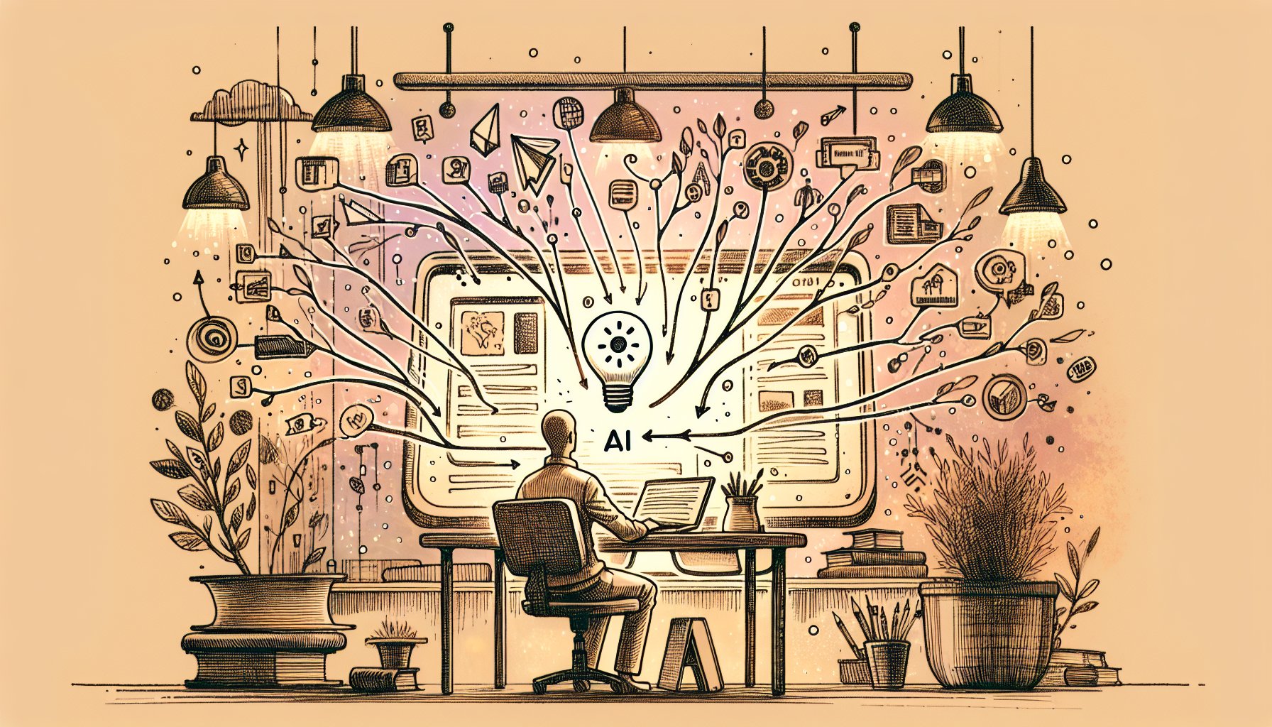 AI 内部リンク 自動提案を人が見直し調整する静かなワークスペースの様子