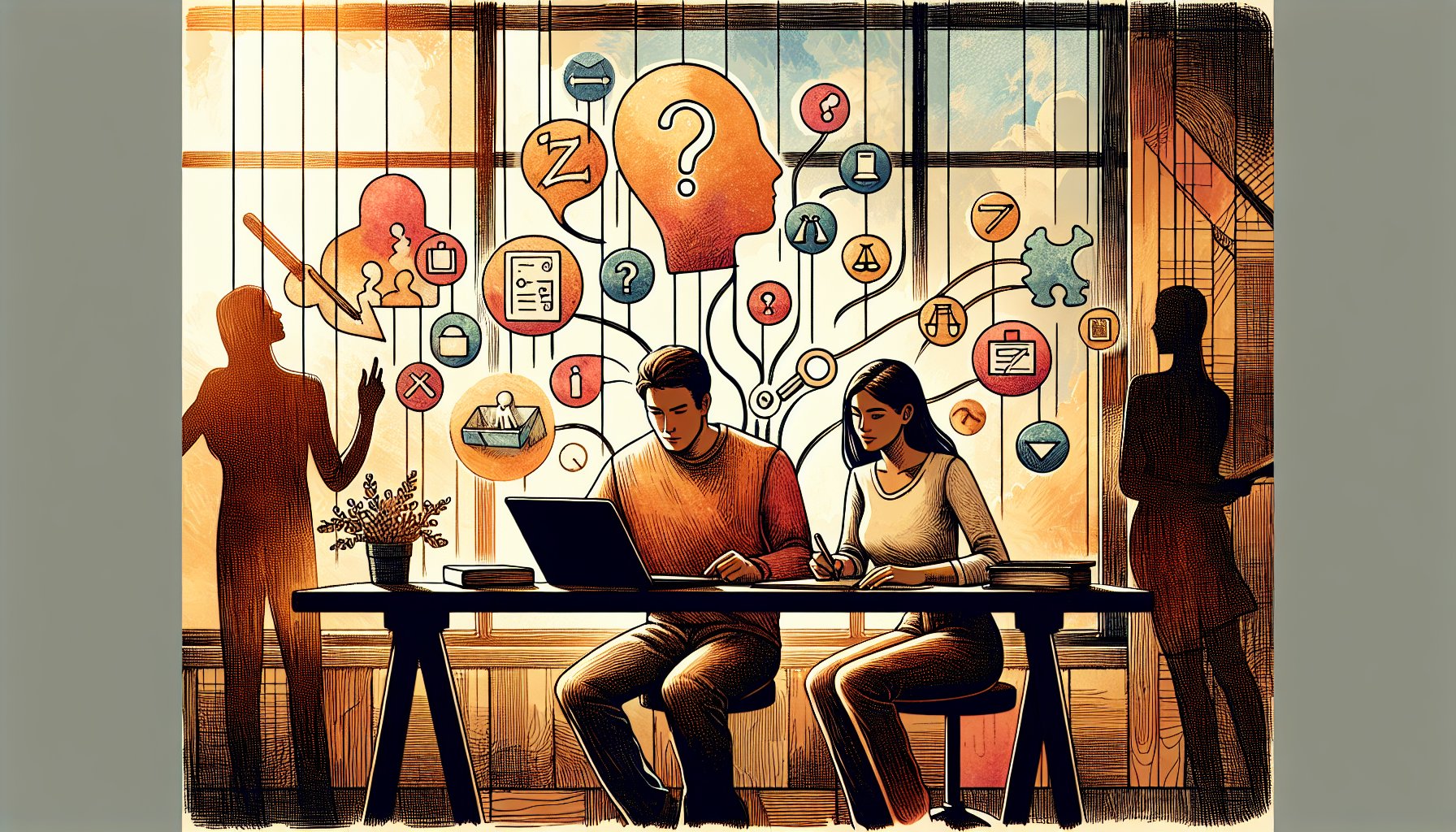 検索意図をイメージしながらユーザー心理を考えるキーワード選定 やり方の概念イラスト