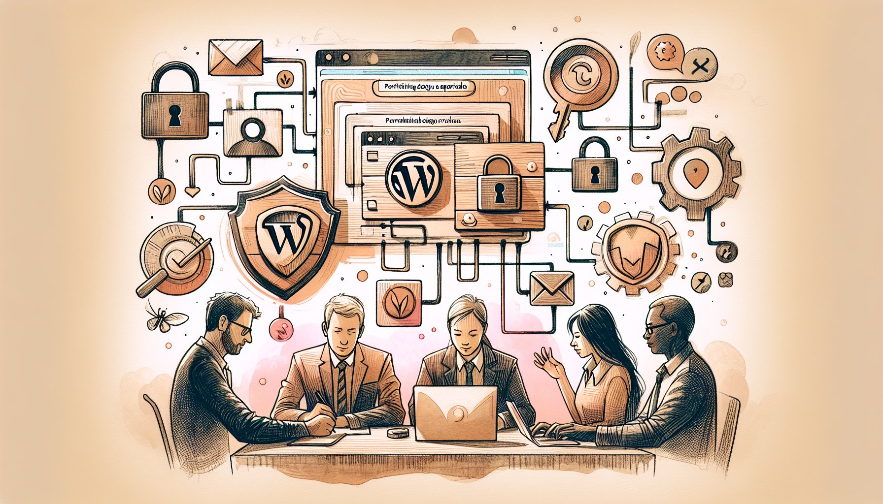 WordPress 脆弱性 対策の一環として権限設計と運用ルールを見直すチームの作業