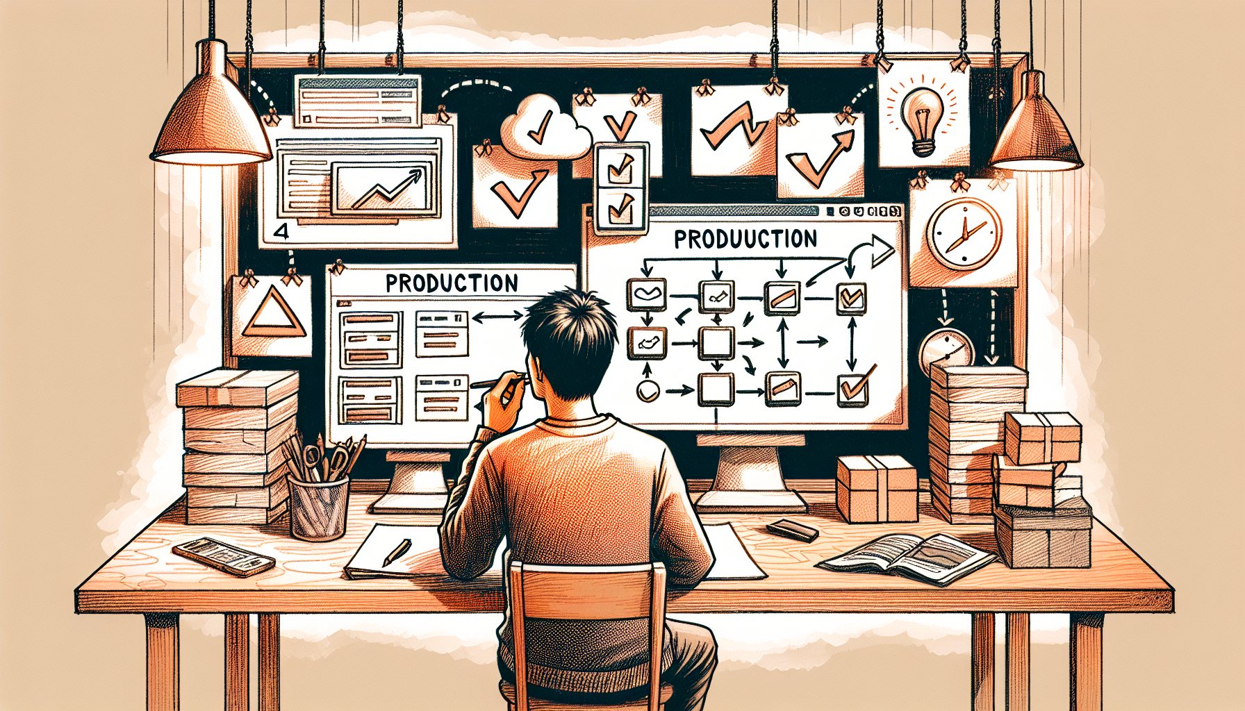 WP php バージョンアップの実務更新フローを落ち着いた作業環境で示すイラスト