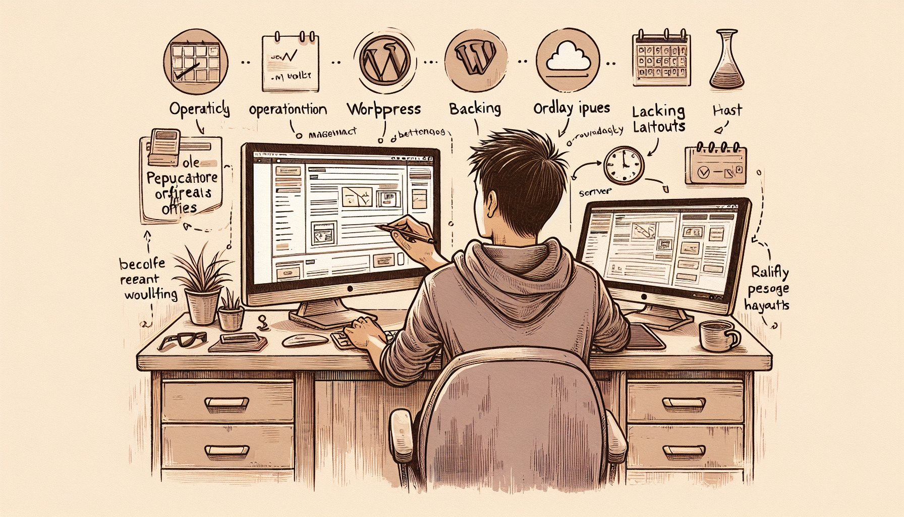 WP 表示崩れ 直し方を意識した運用習慣、レイアウト確認やバックアップを行う作業風景