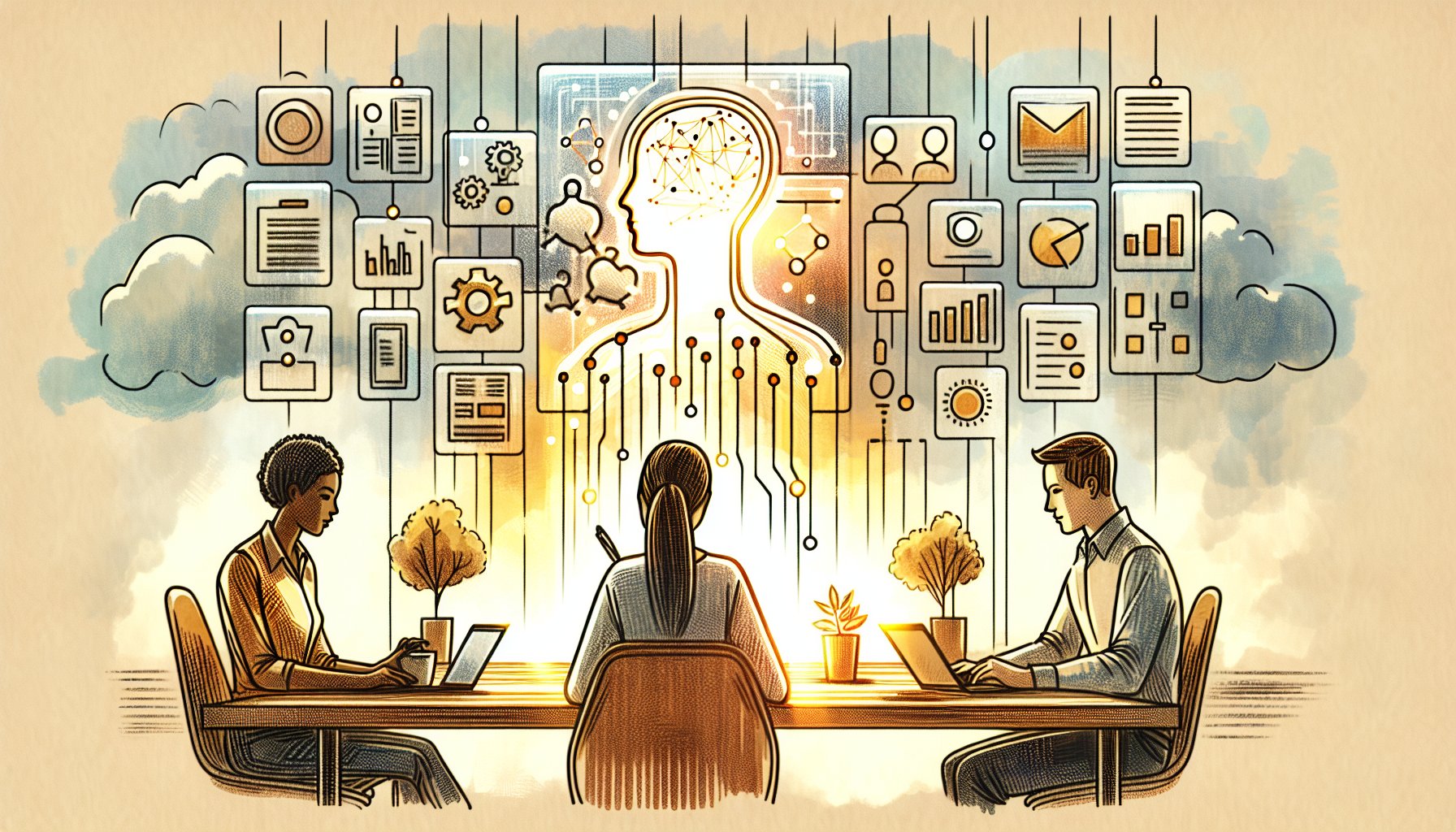 Google Gemini (Bard) 使い方を踏まえたチームの業務ワークフロー統合イメージ