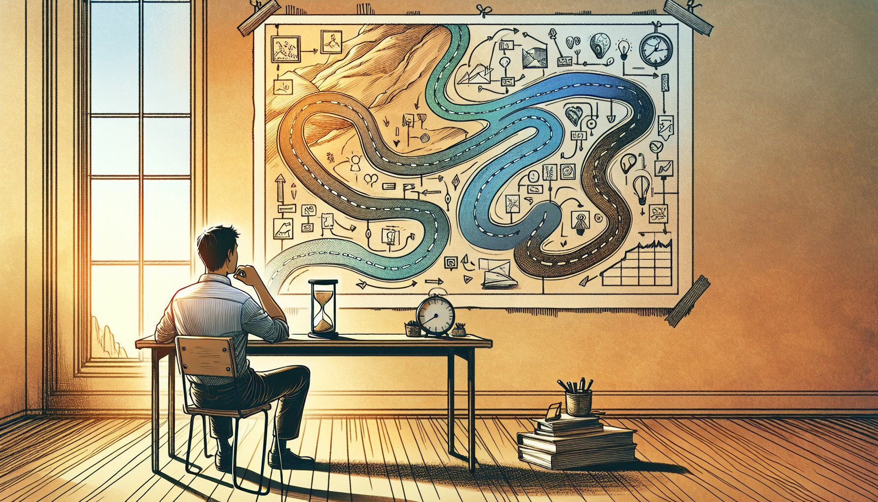 ビッグキーワード 勝ち方を考える個人クリエイターが資源配分と戦略ロードマップを見直す様子