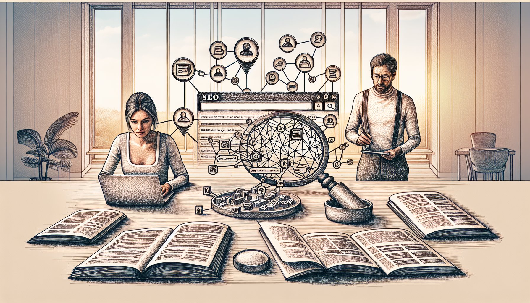 Perplexity AI 検索 活用を象徴するイラスト, 従来SEOから引用される信頼情報への転換