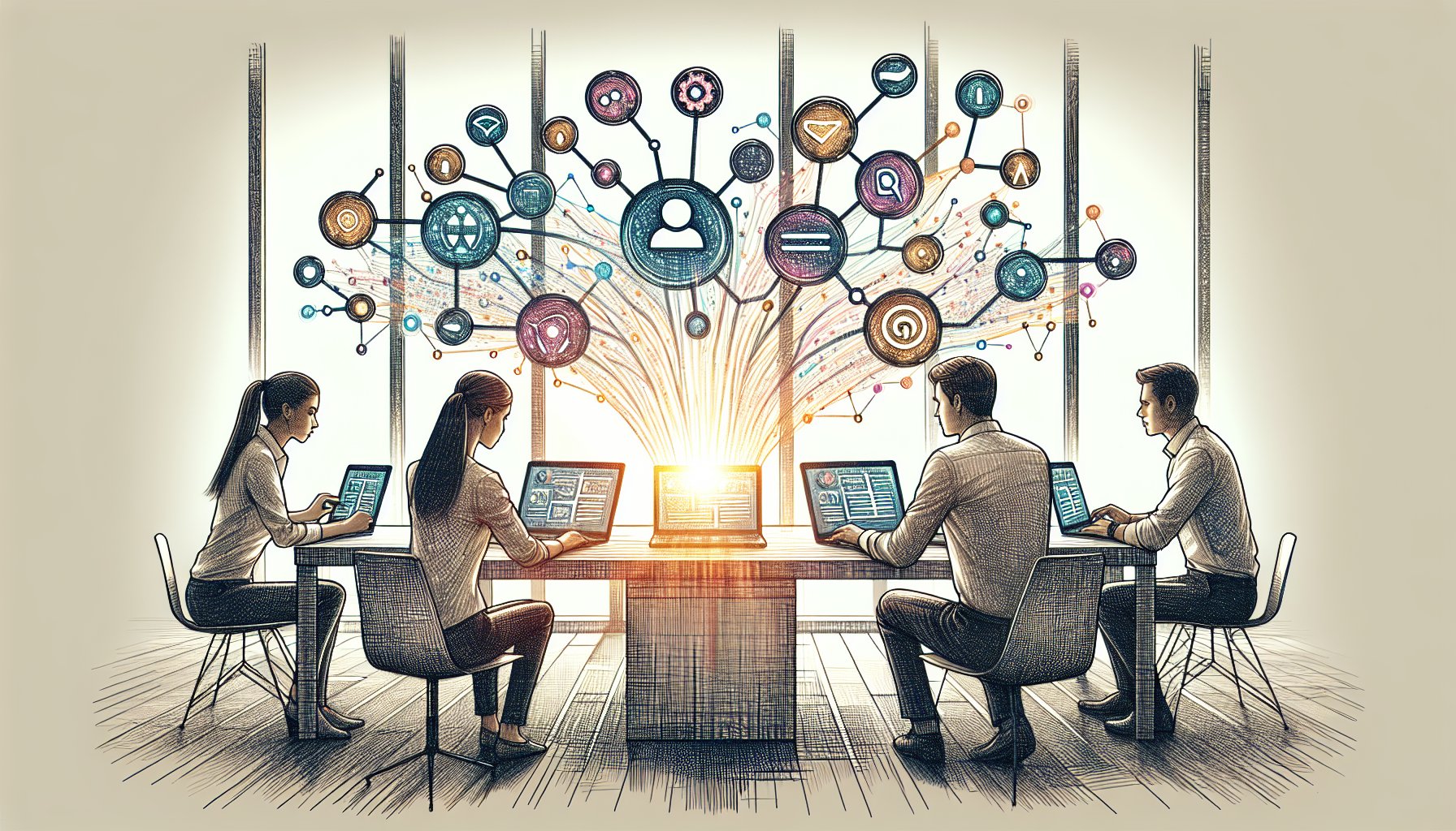 ビジネス現場で既存AIと比較しながらGemini Pro 1.5 使い方を検討するシーン