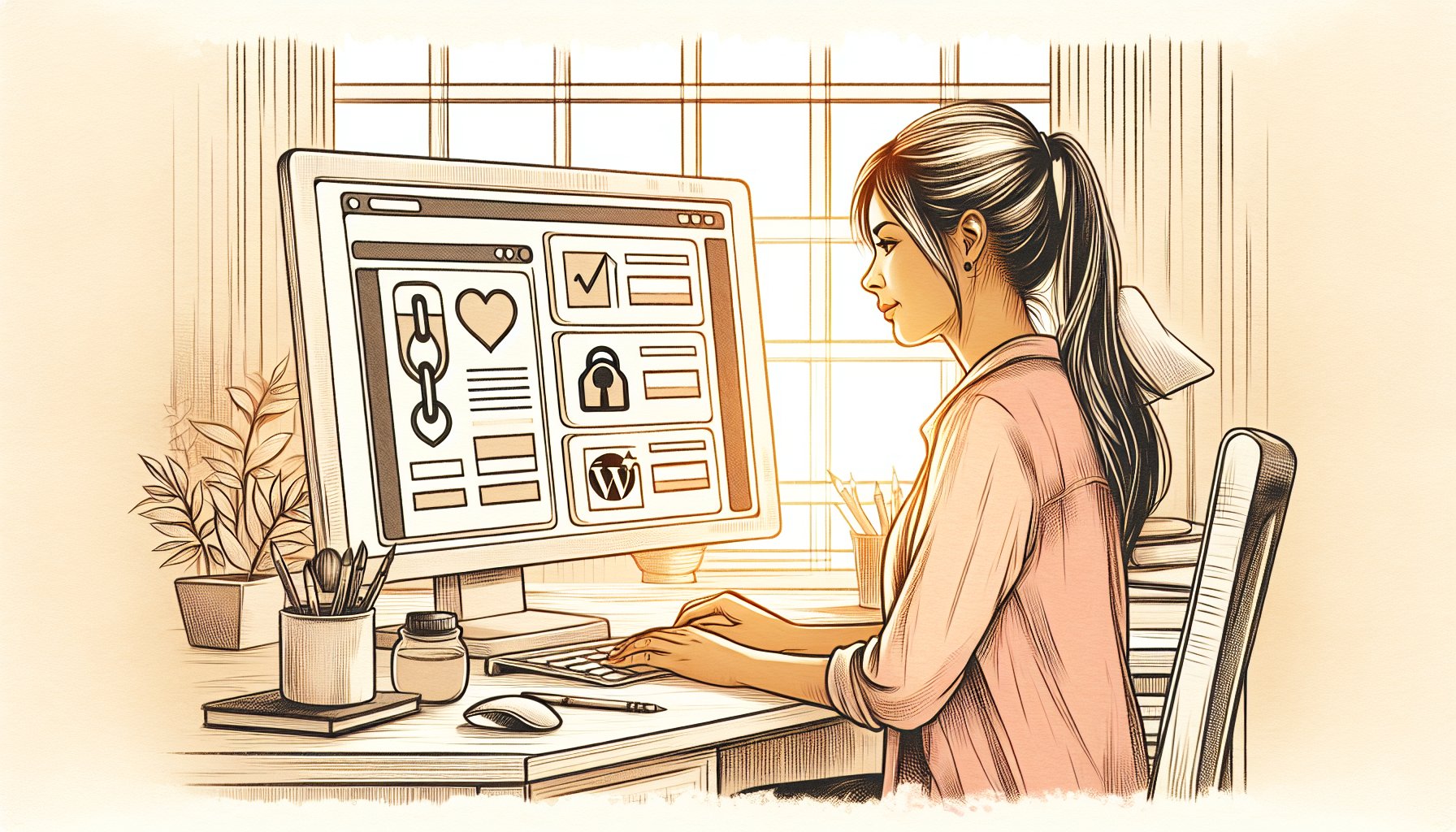 WPで画像リンクを外す作業画面、WP 画像 リンク 外す手順を整理したイラスト