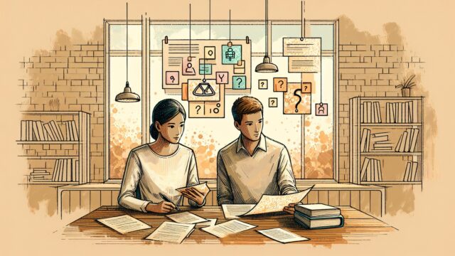 AI 文章 検出器 回避をテーマに、人とAI文章を落ち着いて比較検討する様子