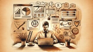 WP サイト 買収 売却 SEOで買収側が隠れたSEO基盤やリスクを落ち着いて評価する様子