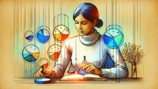 複数の指標を見比べているビジネスパーソンがキーワード 難易度を冷静に評価