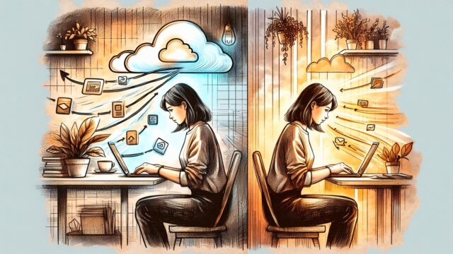 無料版との体験差を象徴的に比較しつつ、ChatGPT Plus 有料版 メリットを視覚化