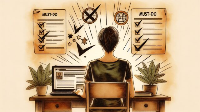 WP アドセンス 審査 通り方を意識し、NG修正から質の向上へ見直すデスク作業イメージ