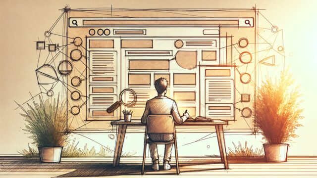 検索意図に沿ってページ全体を設計しながら、キーワード 入れる場所 を整理する様子