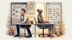 WPForms 評判 比較のイメージとして、シンプルなフォームと高機能なフォームを対比する手描きイラスト