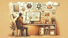 WordPress 問い合わせフォーム 自動返信の導入前提を落ち着いた作業風景で象徴的に表現