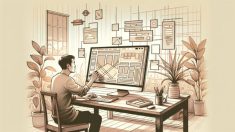 Table of Contents Plus カスタマイズを落ち着いた作業環境で調整する様子を描いたイラスト