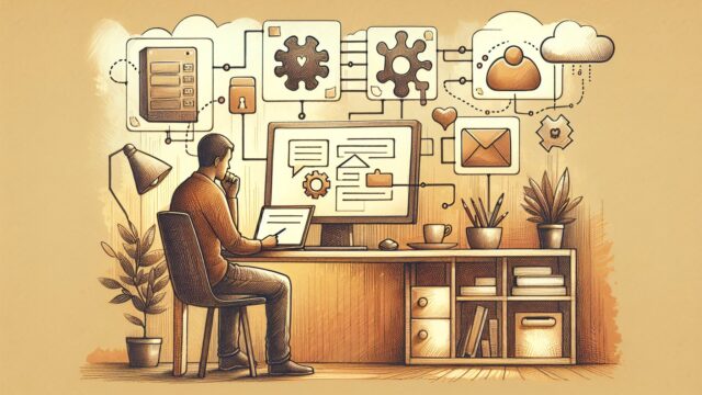 WordPress 問い合わせフォーム 自動返信の導入前提を落ち着いた作業風景で象徴的に表現