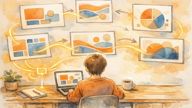 Canva AI 使い方の基本機能を整理し、人とAIが協調してデザイン案を生成する様子