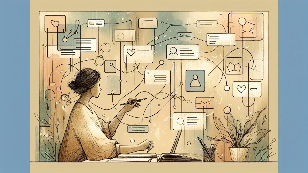 Contact Form 7 使い方を整理しながら、問い合わせ・リード育成・分析導線を俯瞰するイラスト