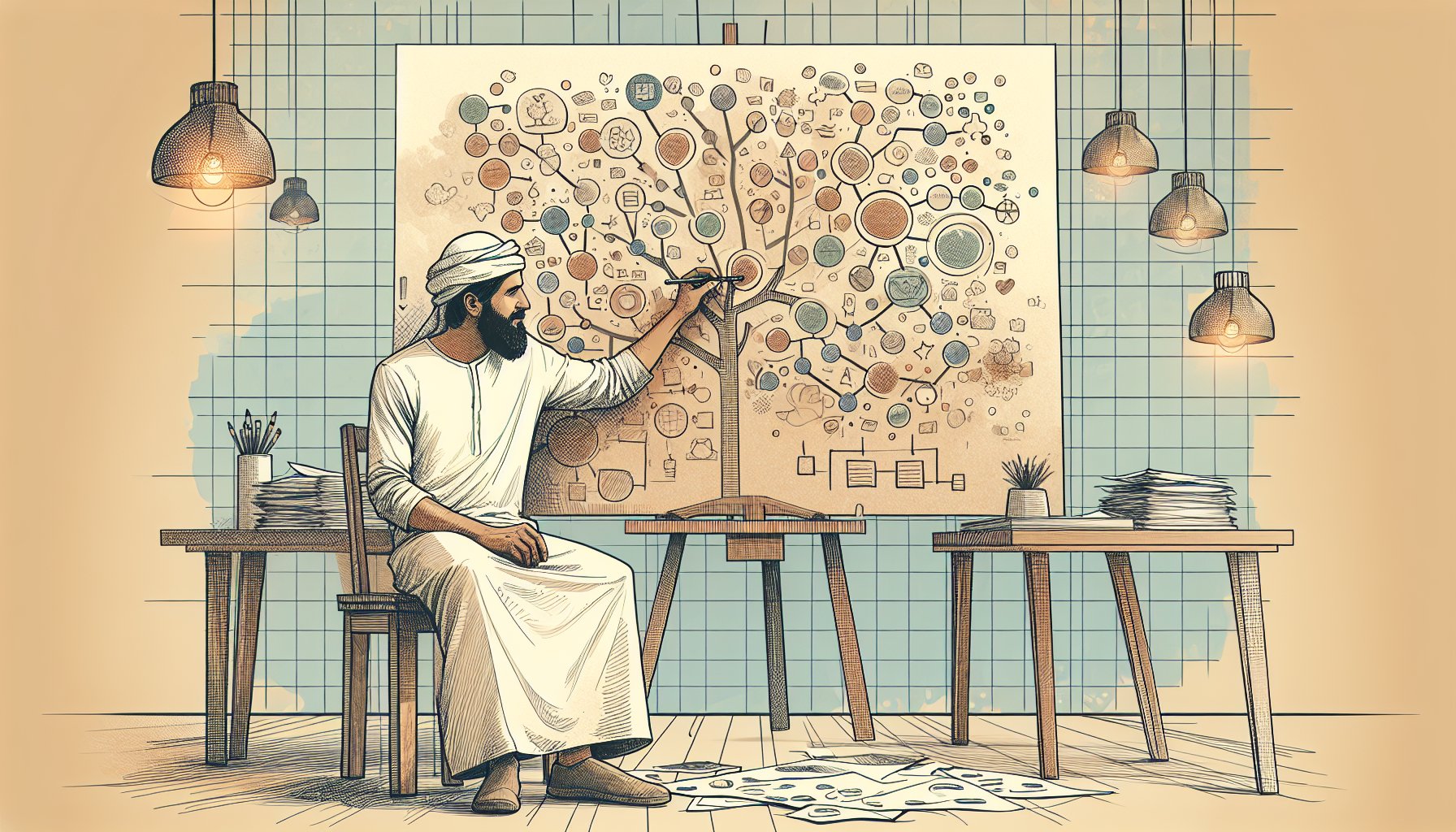 キーワードマップ 作り方をもとにコンテンツ設計を行うデスク作業の様子