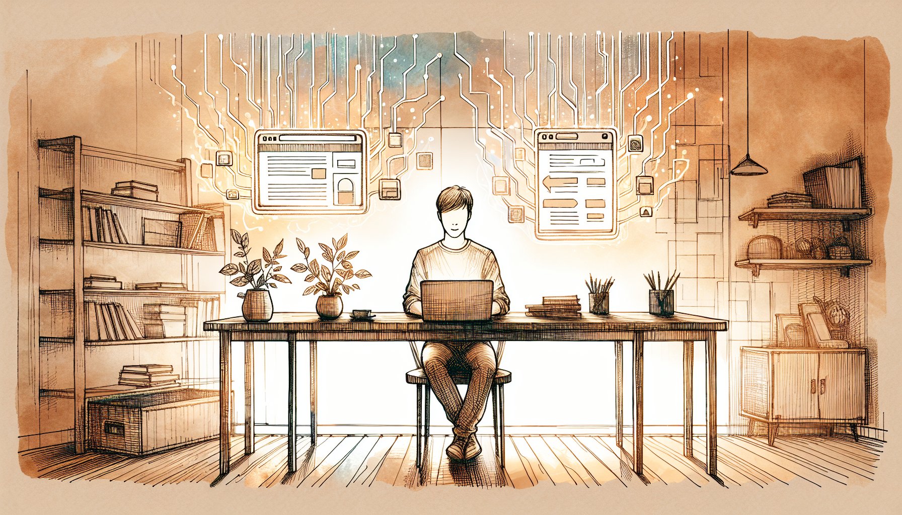 静かなワークスペースでWP 自動保存 停止を熟考し複数の選択肢を比較する様子