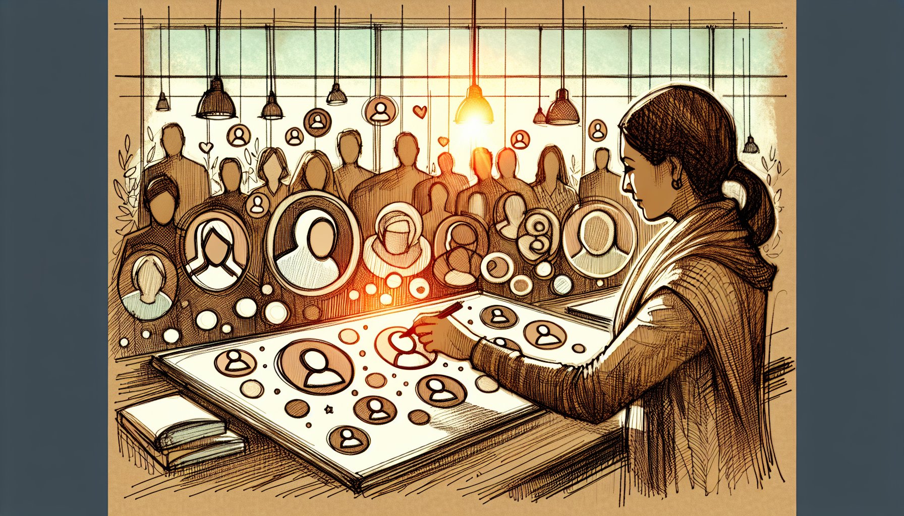 リード獲得 記事から多くの読者像を選別し、理想的な見込み顧客クラスターを丁寧に見極める様子