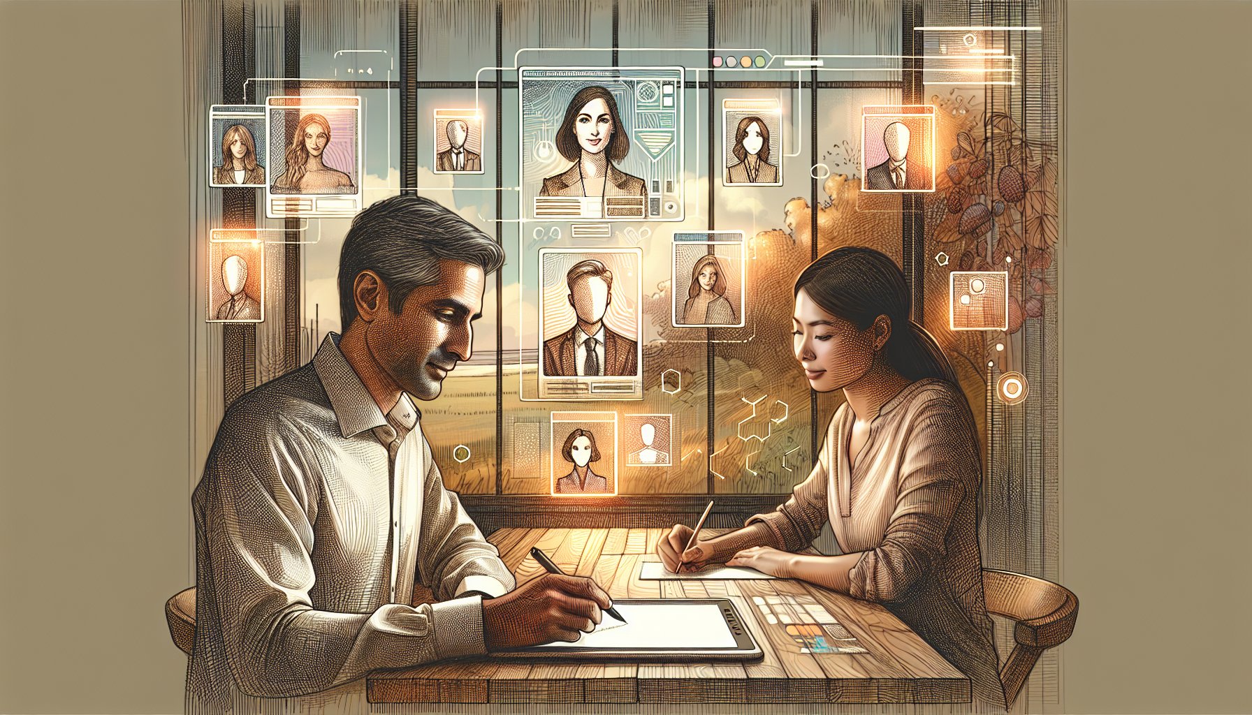 AI 美女 生成 やり方をマーケティング視点で整理し短期効果と長期的信頼のバランスを描いたイラスト