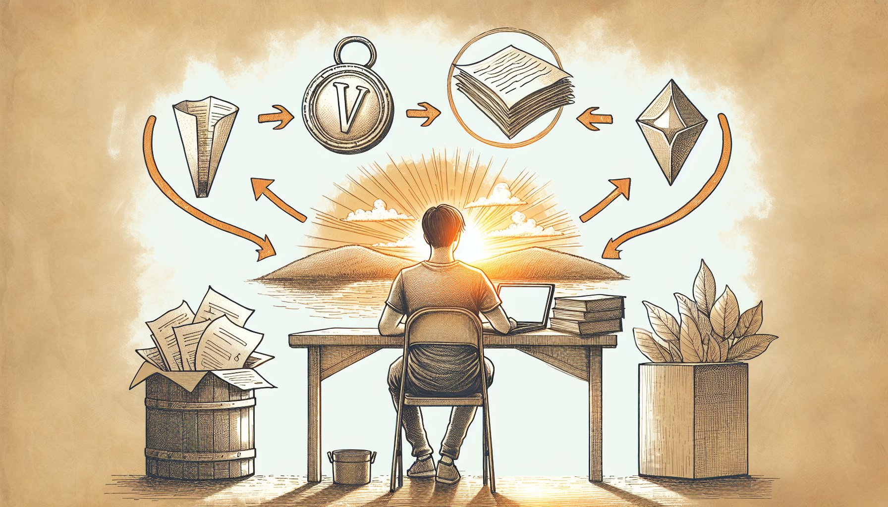 ブログ 収益化 期間を左右する作業量・単価・導線・競合を俯瞰するイラスト