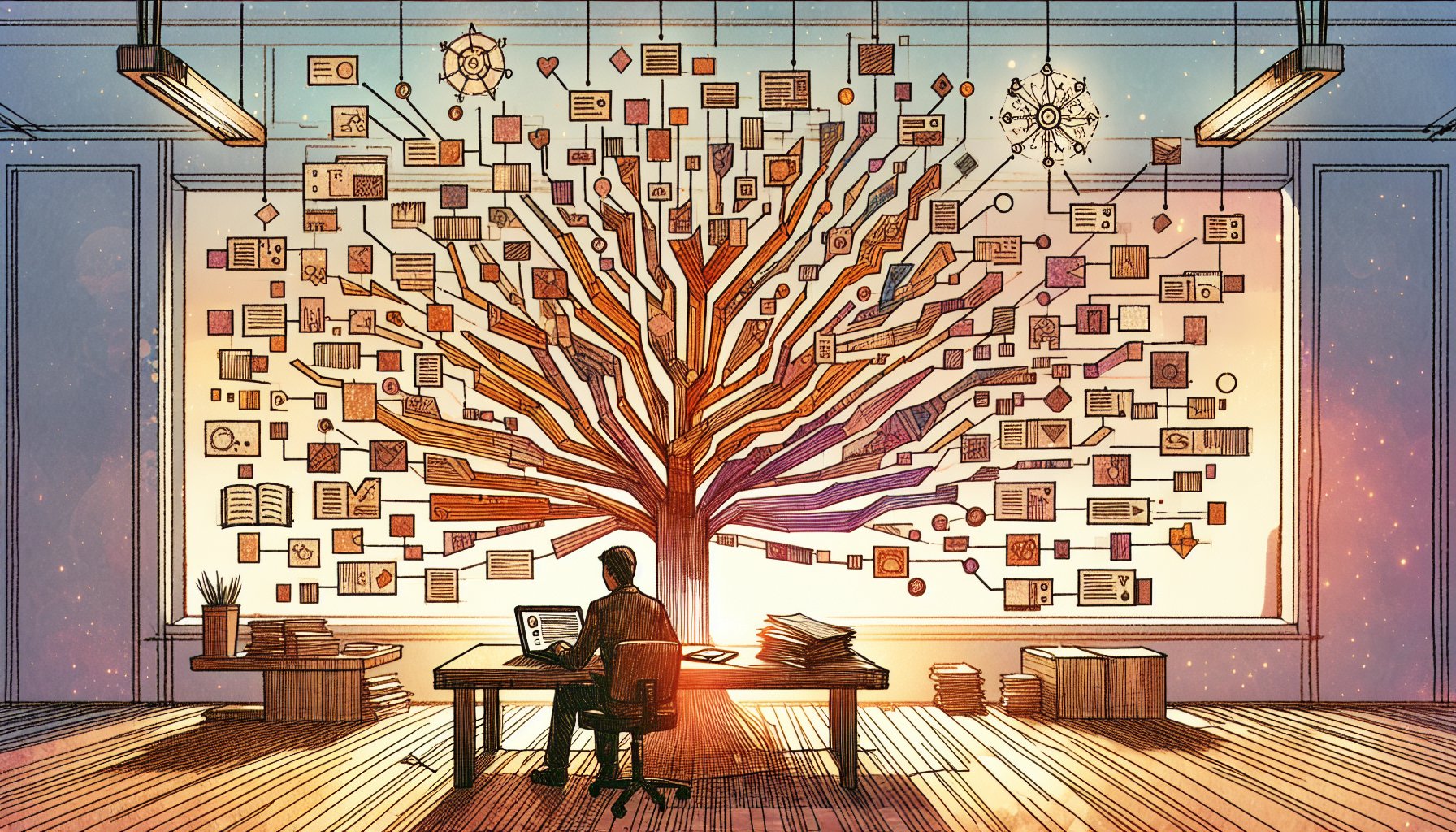 PV数 増やす 方法を検討し検索流入改善を図るデスクワークとキーワード選定の様子