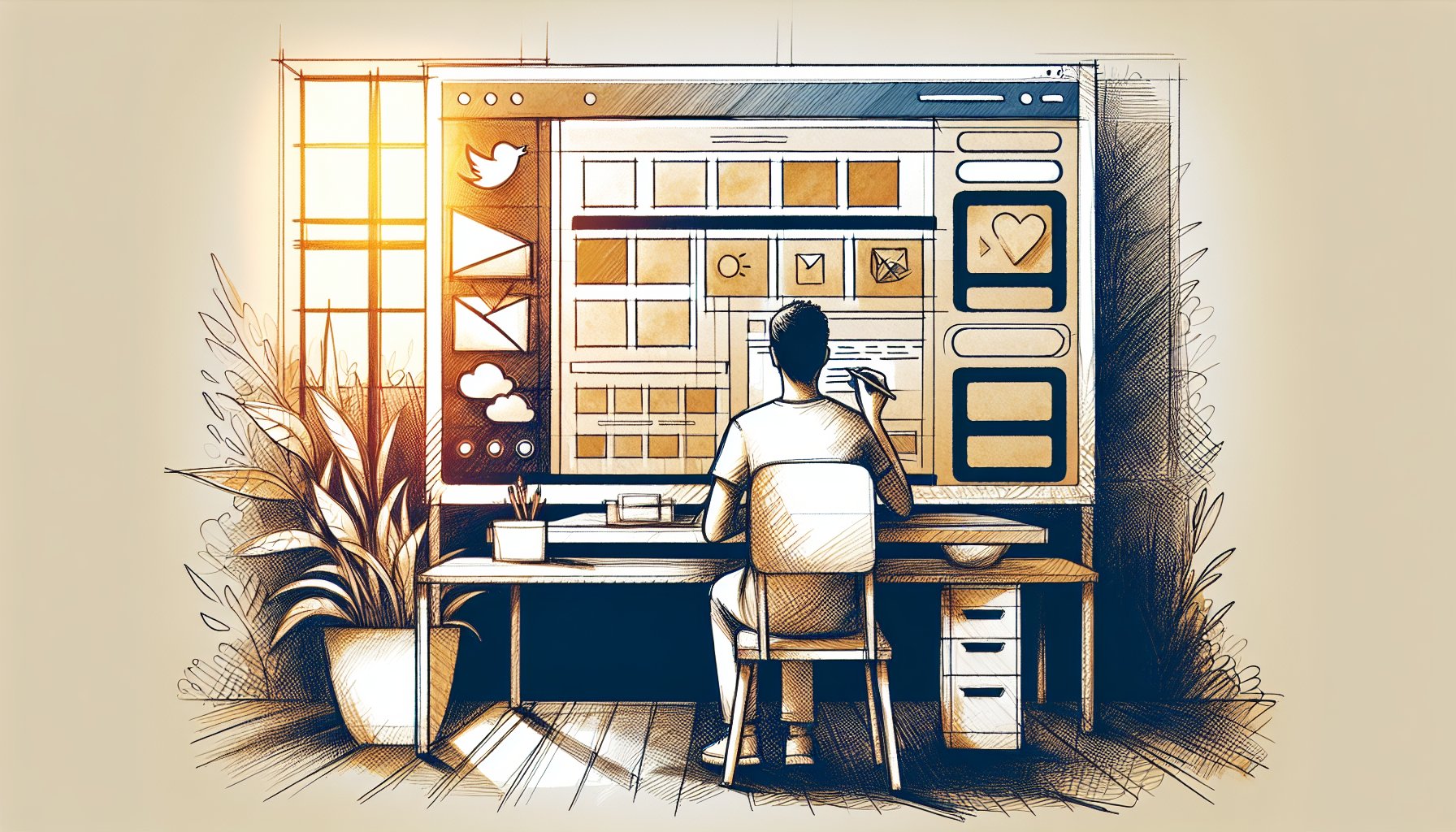 滞在時間 延ばすためのコンテンツ設計を意識した、読みやすいWebページ構成のイラスト