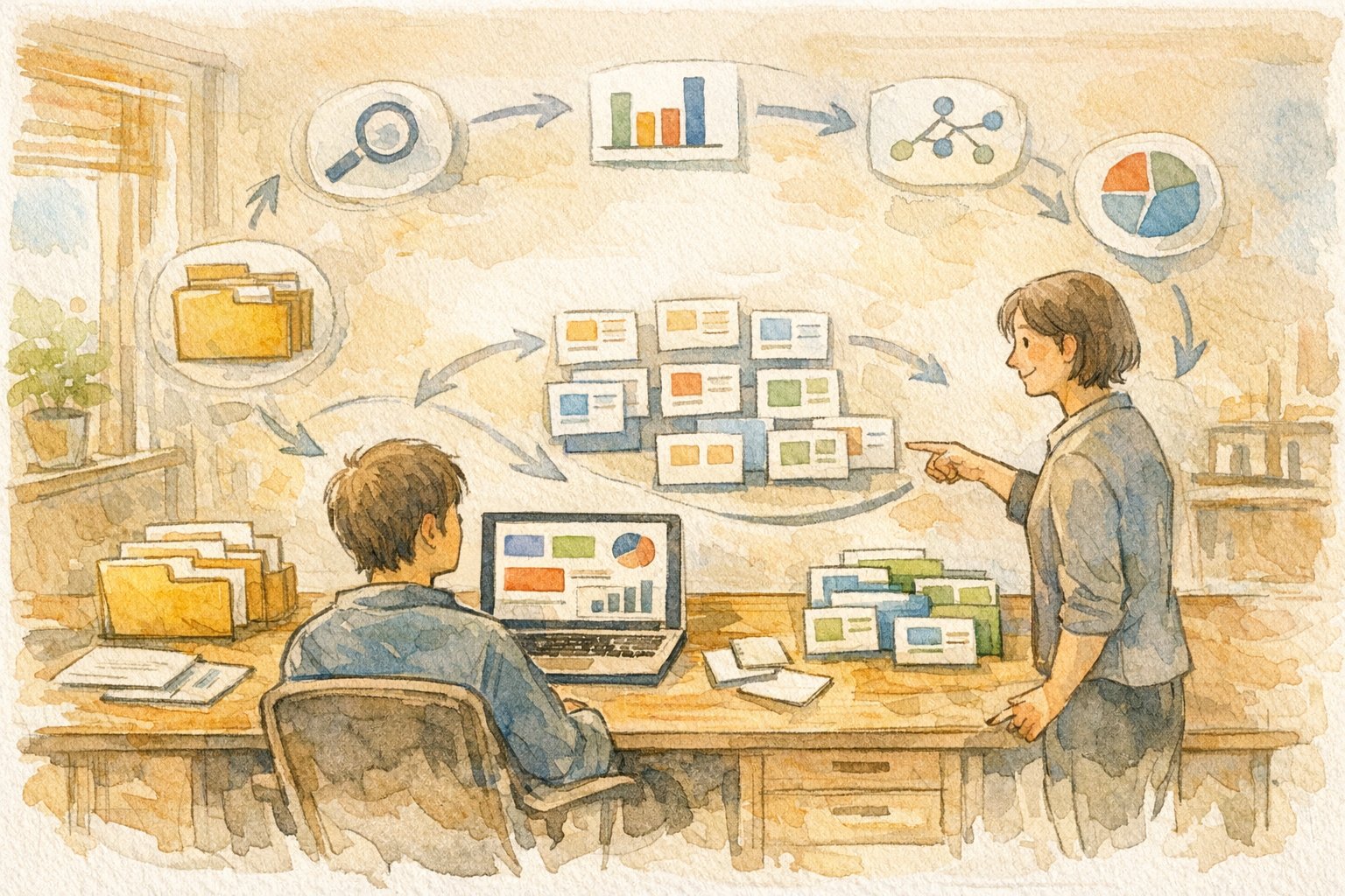 Custom Post Type UI 使い方を整理し、構造化コンテンツで分析と改善を進める様子