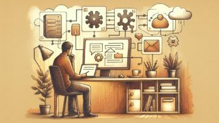 WordPress 問い合わせフォーム 自動返信の導入前提を落ち着いた作業風景で象徴的に表現