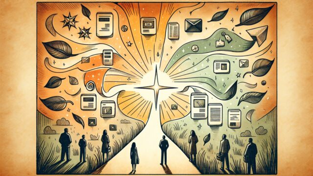 XML Sitemap & Google News 設定、二つの掲載経路が一つに収束する様子を示すイラスト