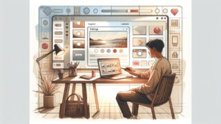 MetaSlider 使い方をイメージしたやさしいワークスペース風景、シンプルなスライダー操作画面