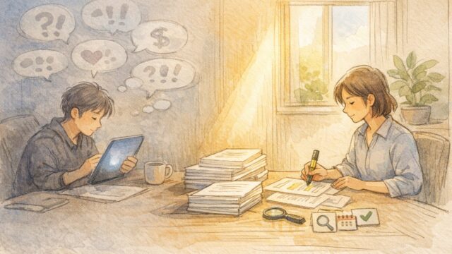 信頼性 高める 記事の違和感を観察し、曖昧な情報から根拠ある情報へ移行する様子