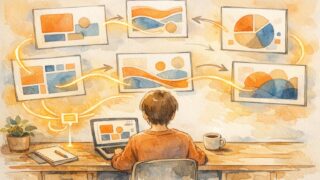 Canva AI 使い方の基本機能を整理し、人とAIが協調してデザイン案を生成する様子