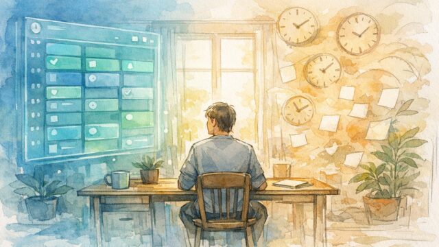 AI スケジュール管理と人間の時間感覚の対比、アルゴリズムと余白の調和