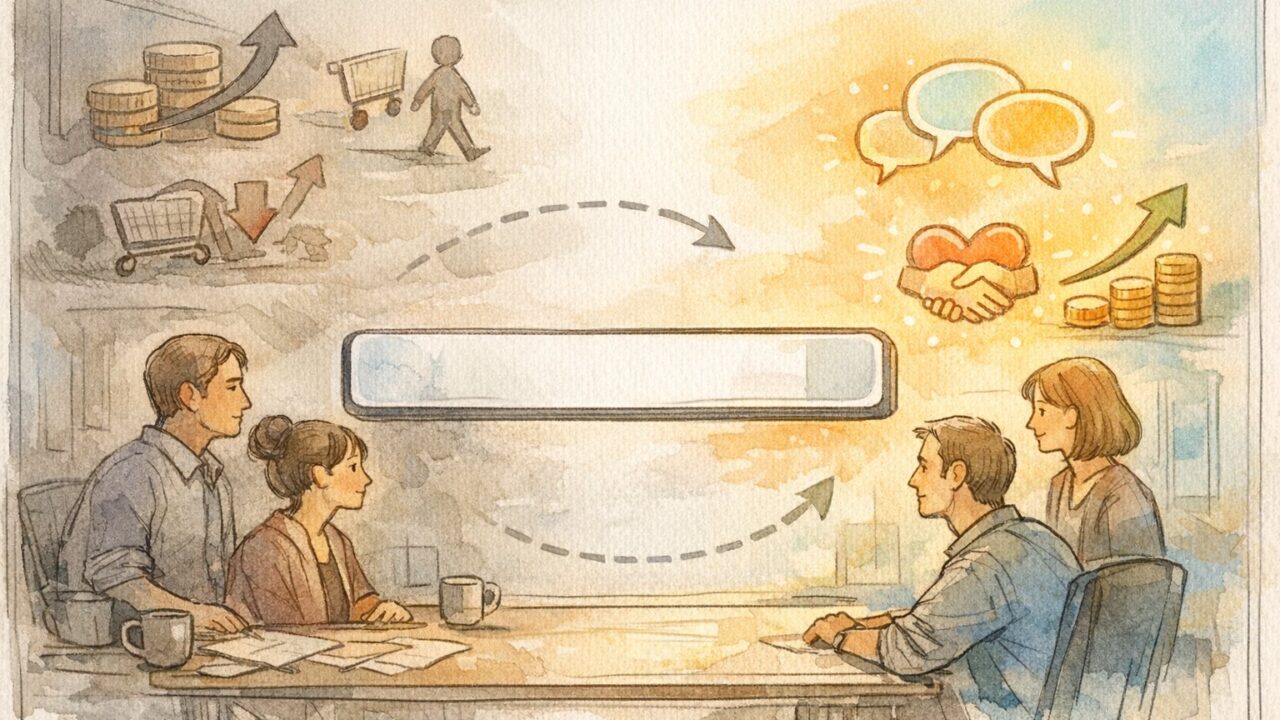 ブランド名 検索 増やすことで顧客との温かなつながりと効率的な成長へ移行する様子