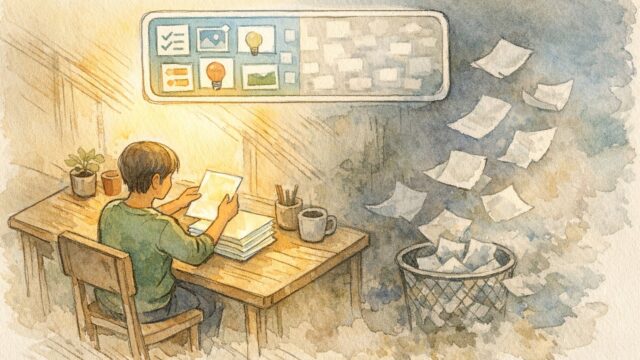 低品質コンテンツ 削除で検索品質を高める作業風景、良質ページを選別し不要な情報を整理する様子