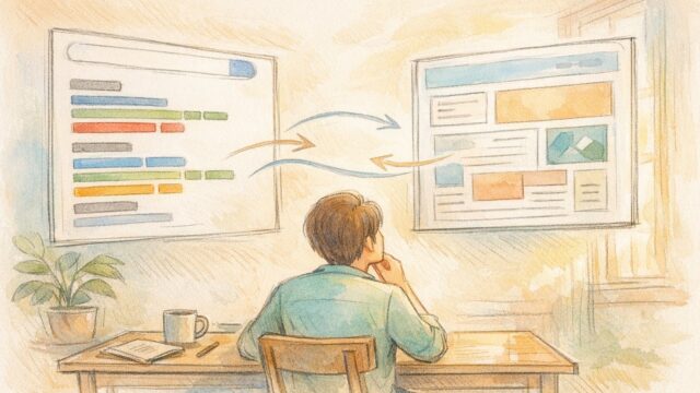Googleサーチコンソール 使い方で検索結果とサイト行動を俯瞰し役割を整理するイメージ