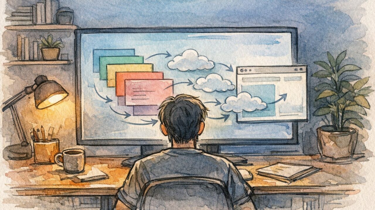 夜の落ち着いたデスクでWP 追加CSS 反映されない原因を技術的に整理する様子