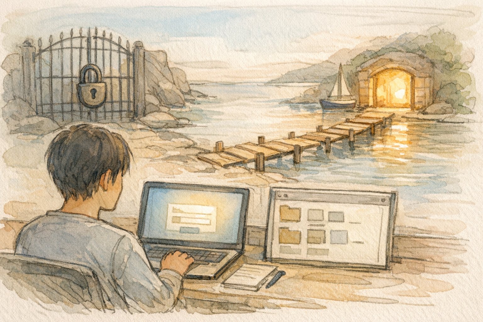 WP パスワード忘れた 復旧をFTPとfunctions.phpで暫定対応する様子のイラスト